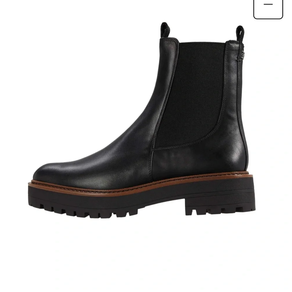 Sam Edelman Laguna Black Leather Chelsea Boots - Picture 3 of 6